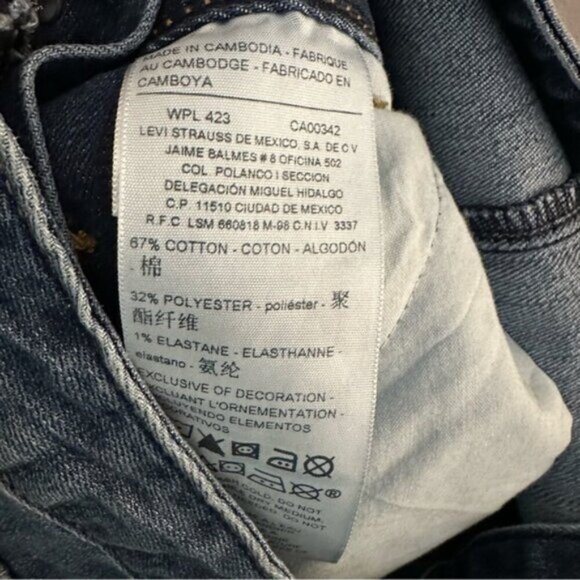 Levi’s | Denizen Blue Overall Shorts Women’s Size Small - Picture 9 of 11